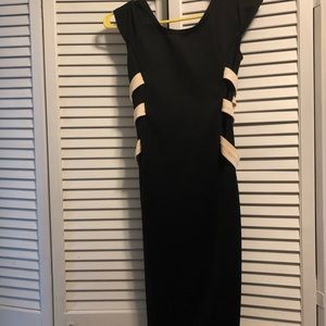 Black dress with Cream cross back